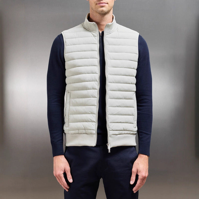 European And American Down Jacket Vest Light Stand Collar