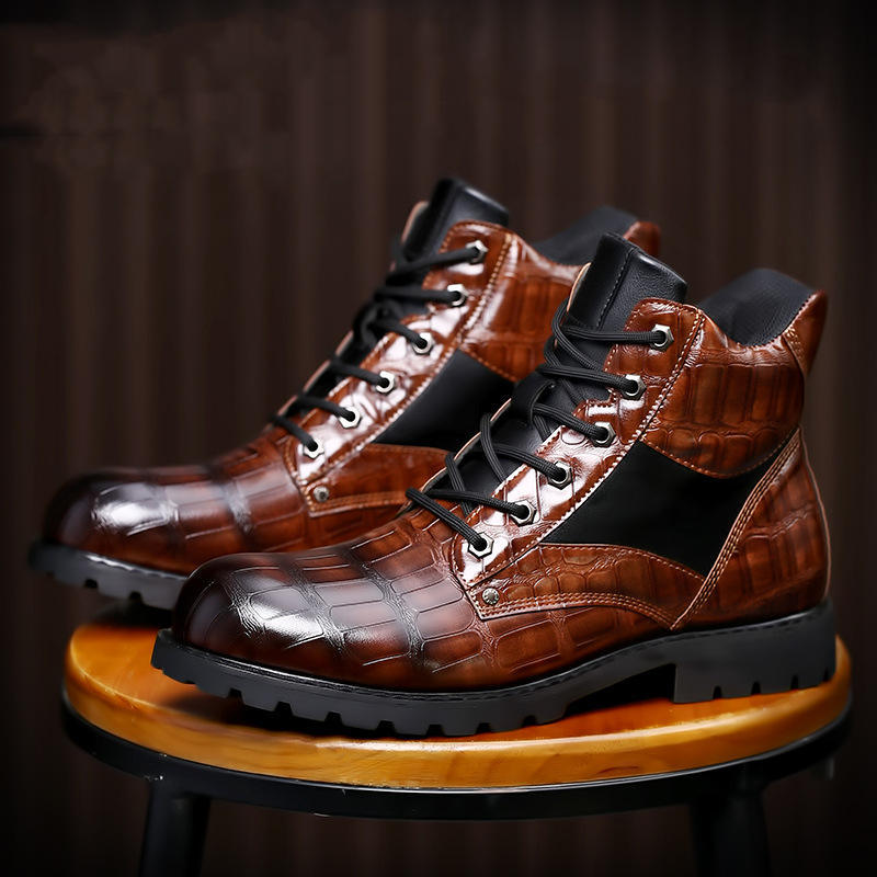 Vintage Men’s Mid-Top Leather Shoes – Timeless Fashion