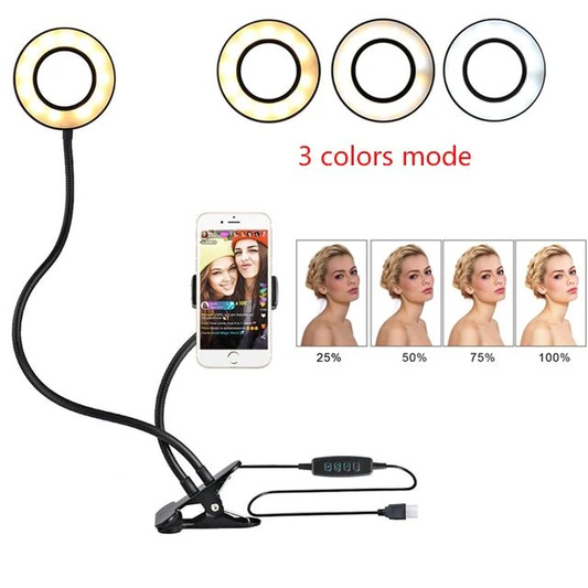 LED Selfie Ring Light for Live Adjustable Makeup Light-8cm Stand - Ectron Online