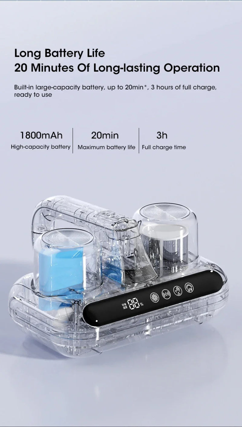 New Mattress Vacuum Mite Remover Cordless Handheld Cleaner Powerful Suction For Cleaning Bed Pillows Home Supplies - Ectron Online