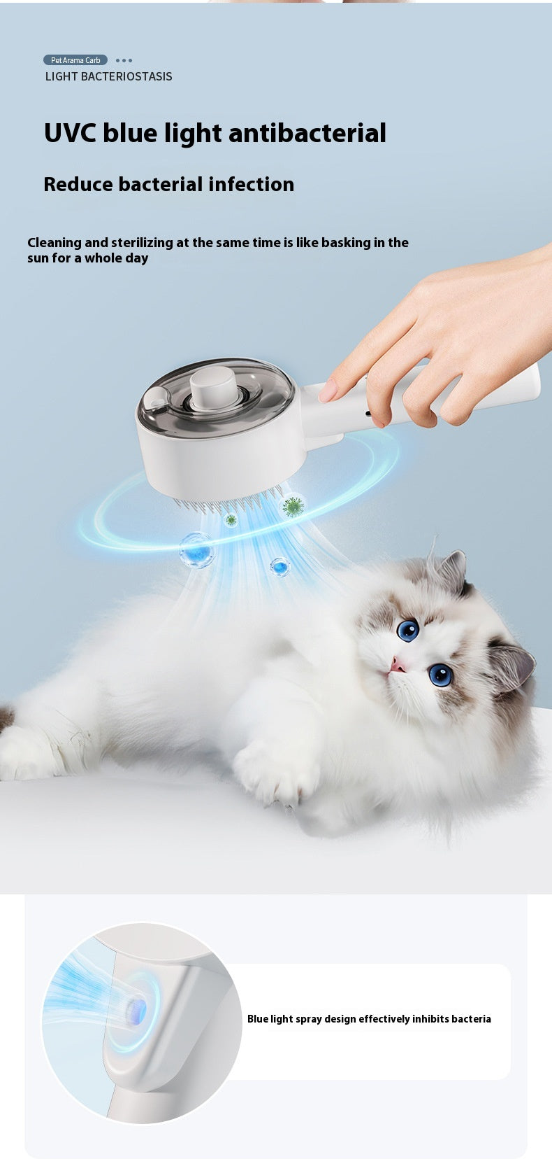 Animal Hair Remover Brush Dog And Cat Steam Brush Pet Self Cleaning Dog Brush Grooming Removes Cat Hairs Cat Dog Accessories Pet - Ectron Online