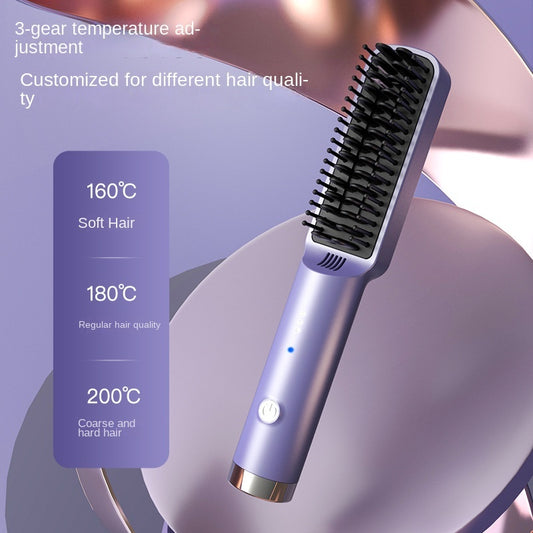 Hairbrush with temperature settings on a gradient background