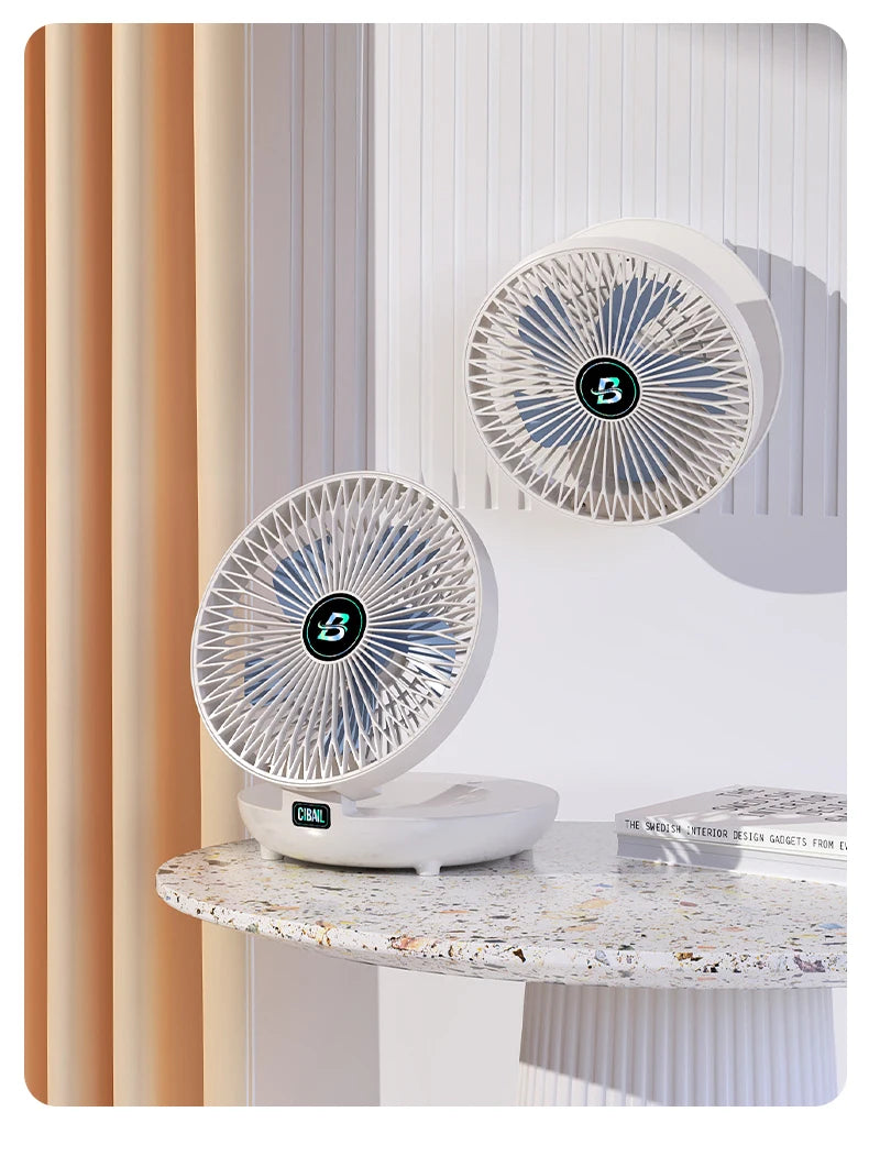 Best Sellers 2IN1 Folding Desktop Fan Portable Air Conditioner Wall Mounted Fan Rechargeable With 3 Gears for Home Office - Ectron Online