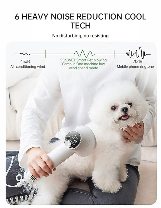 Smart Pet Hair Dryer Dog Golden Retriever Cat Grooming Hairdressing Blow & Comb Silent No Harm Pet Cleaning Supplies Pet Product - Ectron Online