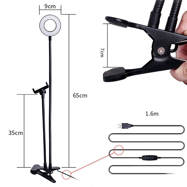 LED Selfie Ring Light for Live Adjustable Makeup Light-8cm Stand - Ectron Online
