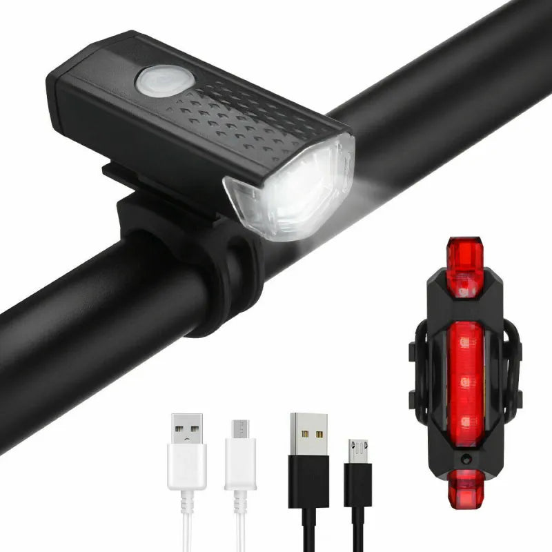 USB Rechargeable LED Bicycle Headlight Bike Head Light Cycling Rear Front Lamp Bike Light Rainproof USB Rechargeable LED bicycle Light - Ectron Online