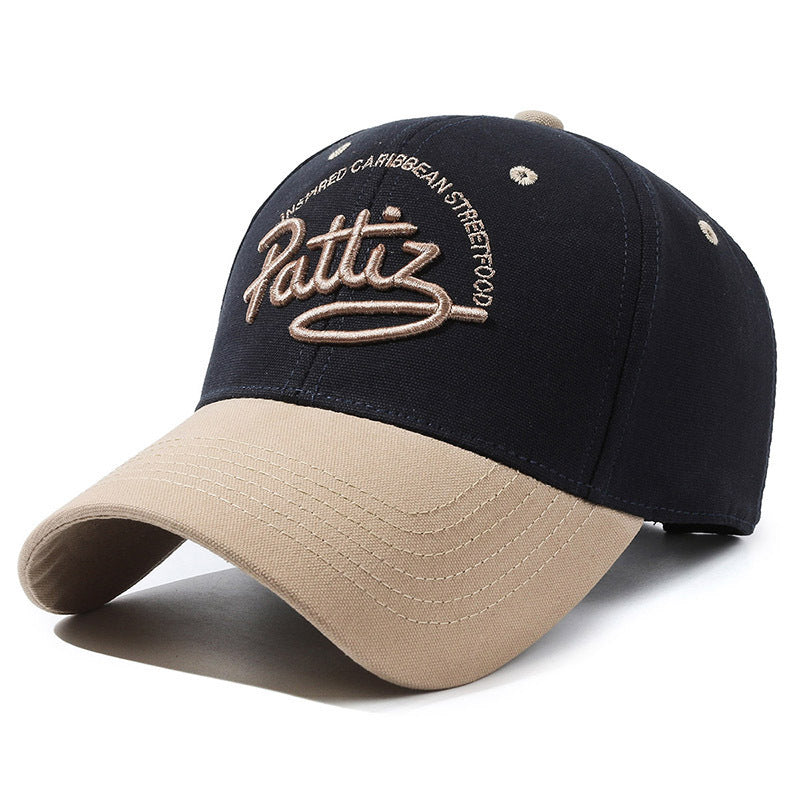 Black and beige baseball cap