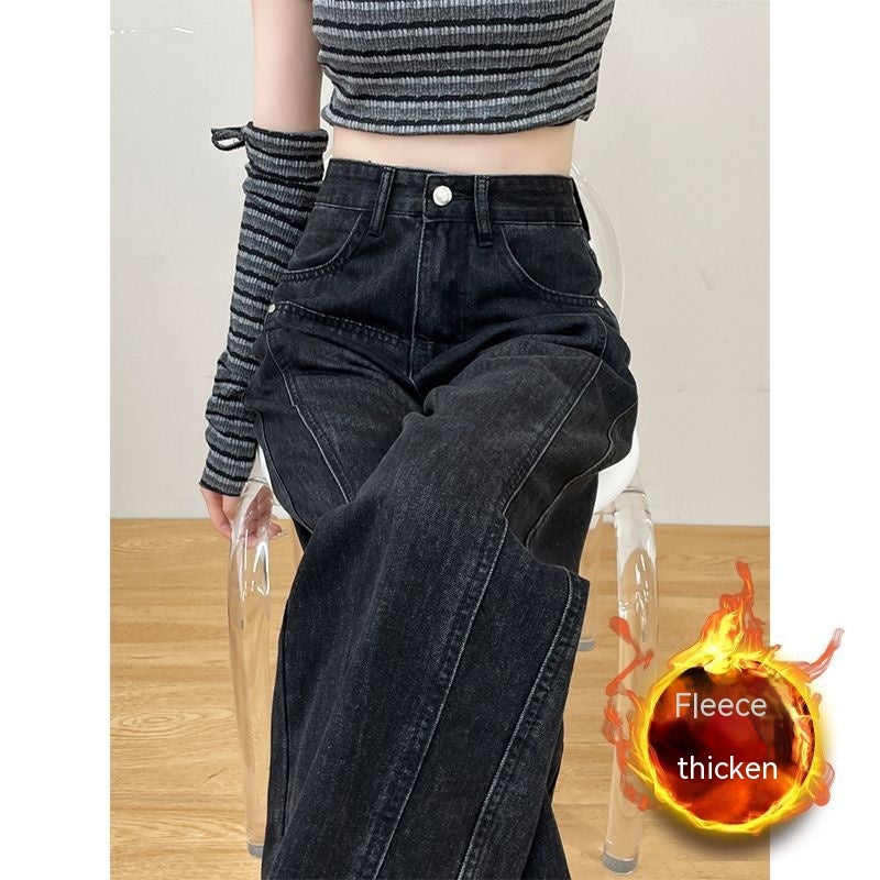 black high waist wide leg jeans