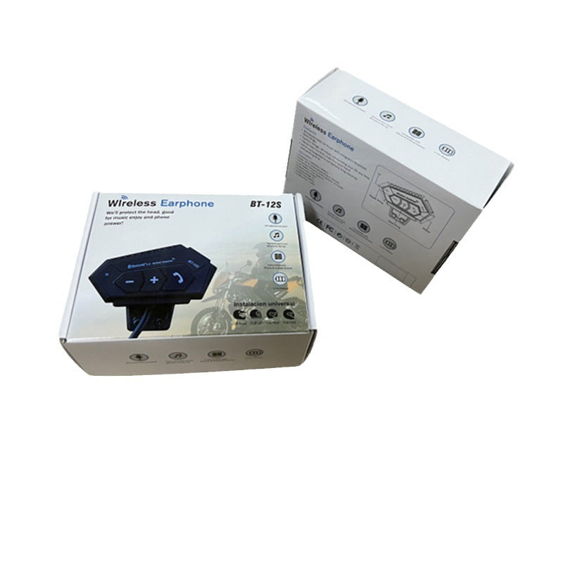 Wireless earphone packaging box on a white background