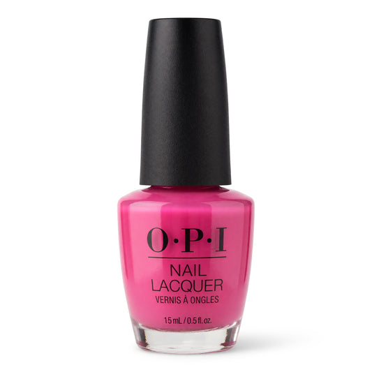 OPI nail lacquer bottle in bright pink shade