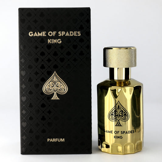 Unisex Game of Spades King parfum spray in gold bottle with black gift box
