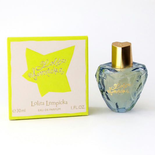 Lolita Lempicka Mon Premier women's EDP spray bottle with gold cap and box, 1 oz