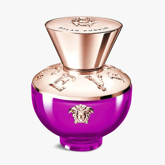 Dylan Purple by Versace mini eau de parfum bottle with purple glass and rose-gold cap