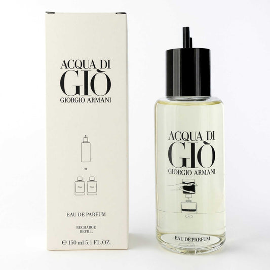 Men’s Acqua di Gio refill eau de parfum bottle with black cap and label