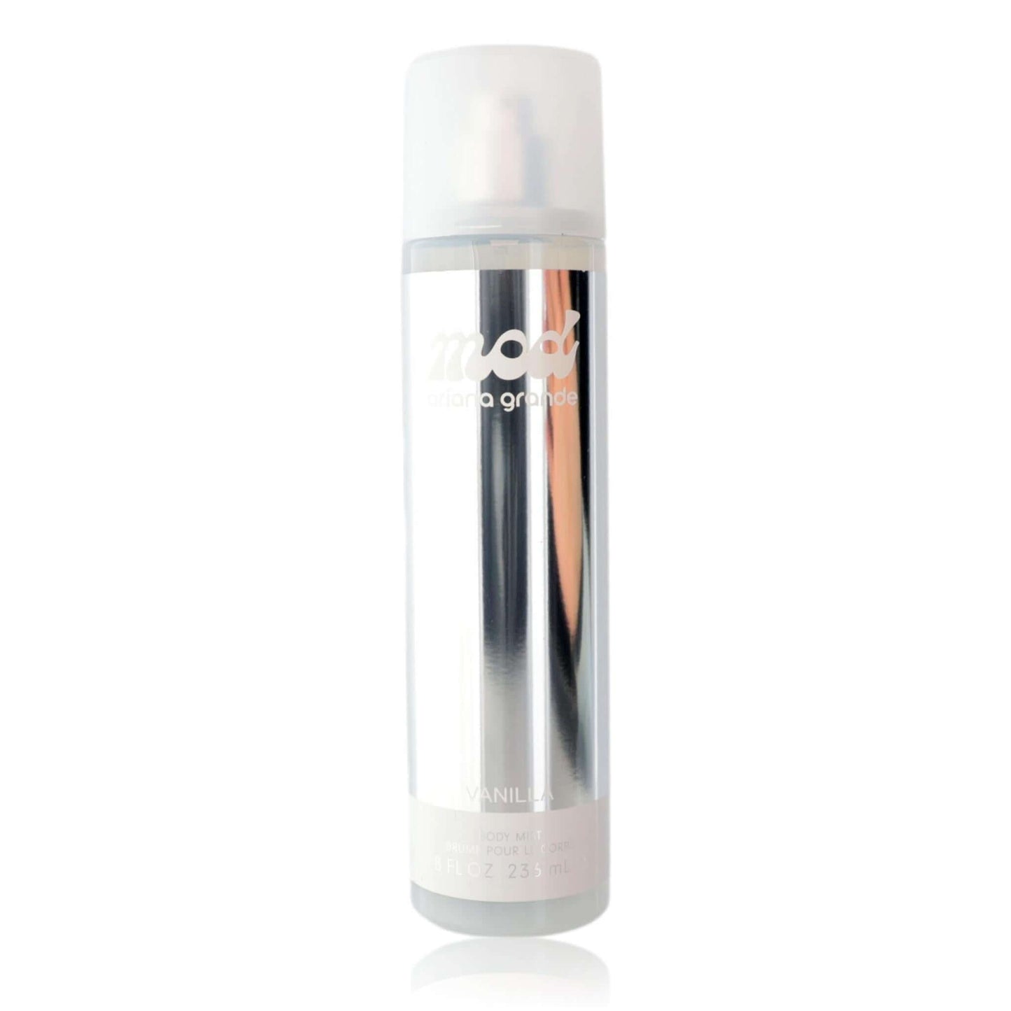 MOD Vanilla by Ariana Grande, 8 oz Body Mist for Women in a sleek spray bottle.