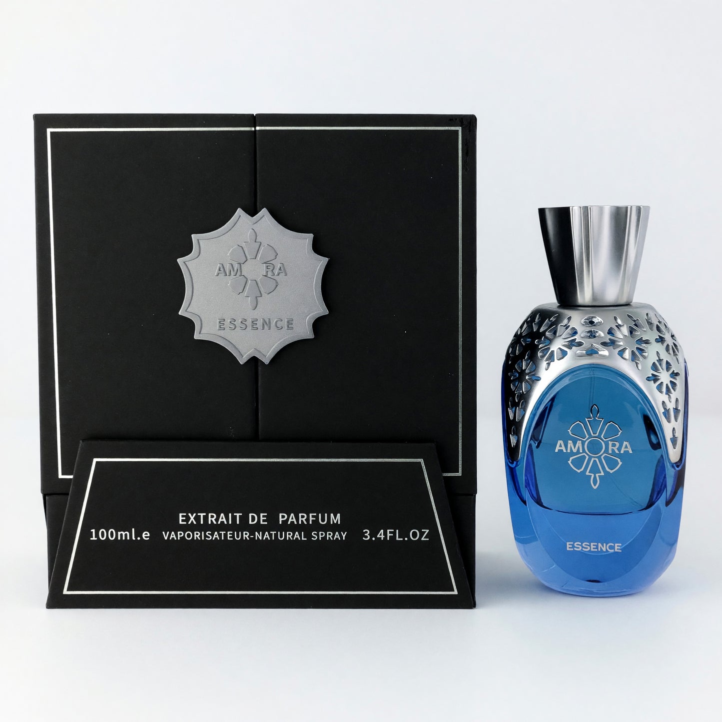 Atralia Amora Essence extrait de parfum spray, blue glass bottle with atomizer