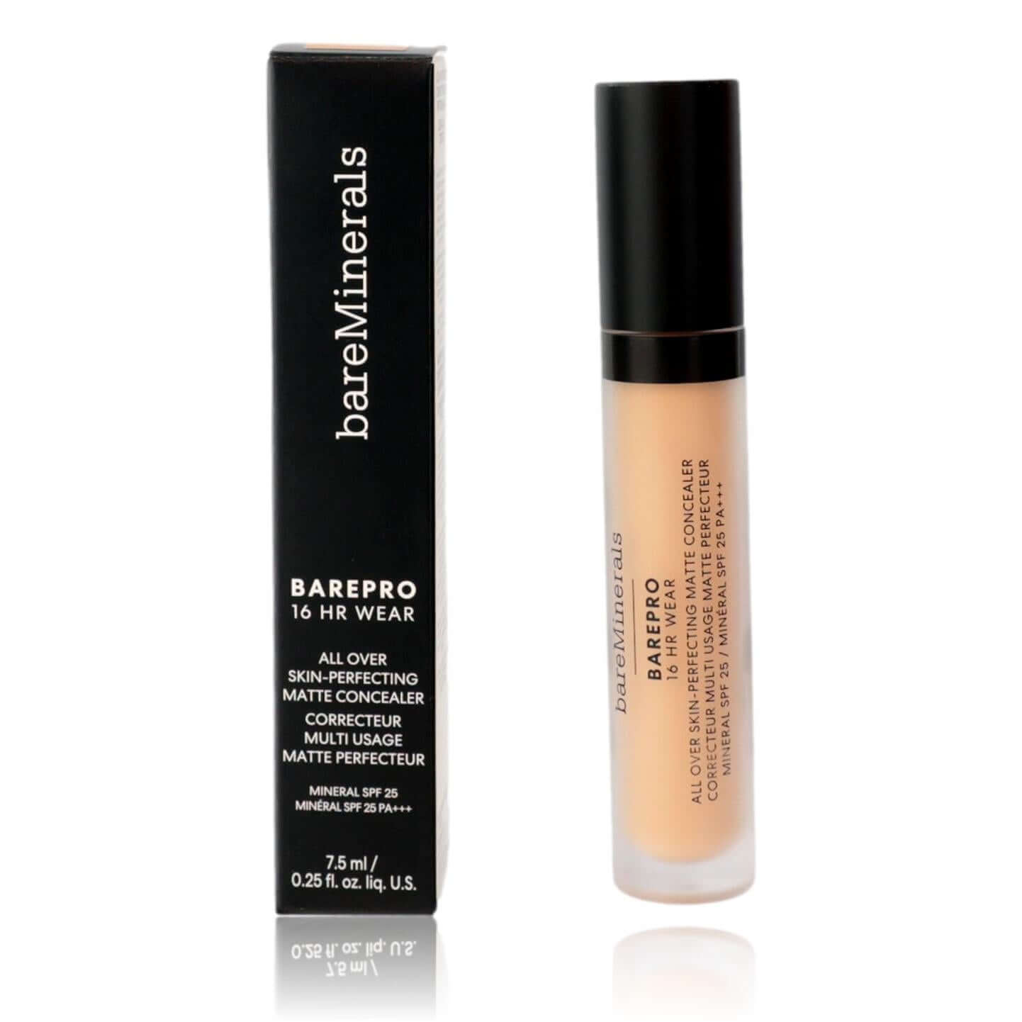 Matte concealer in clear tube with black cap, Light 200 Neutral shade.