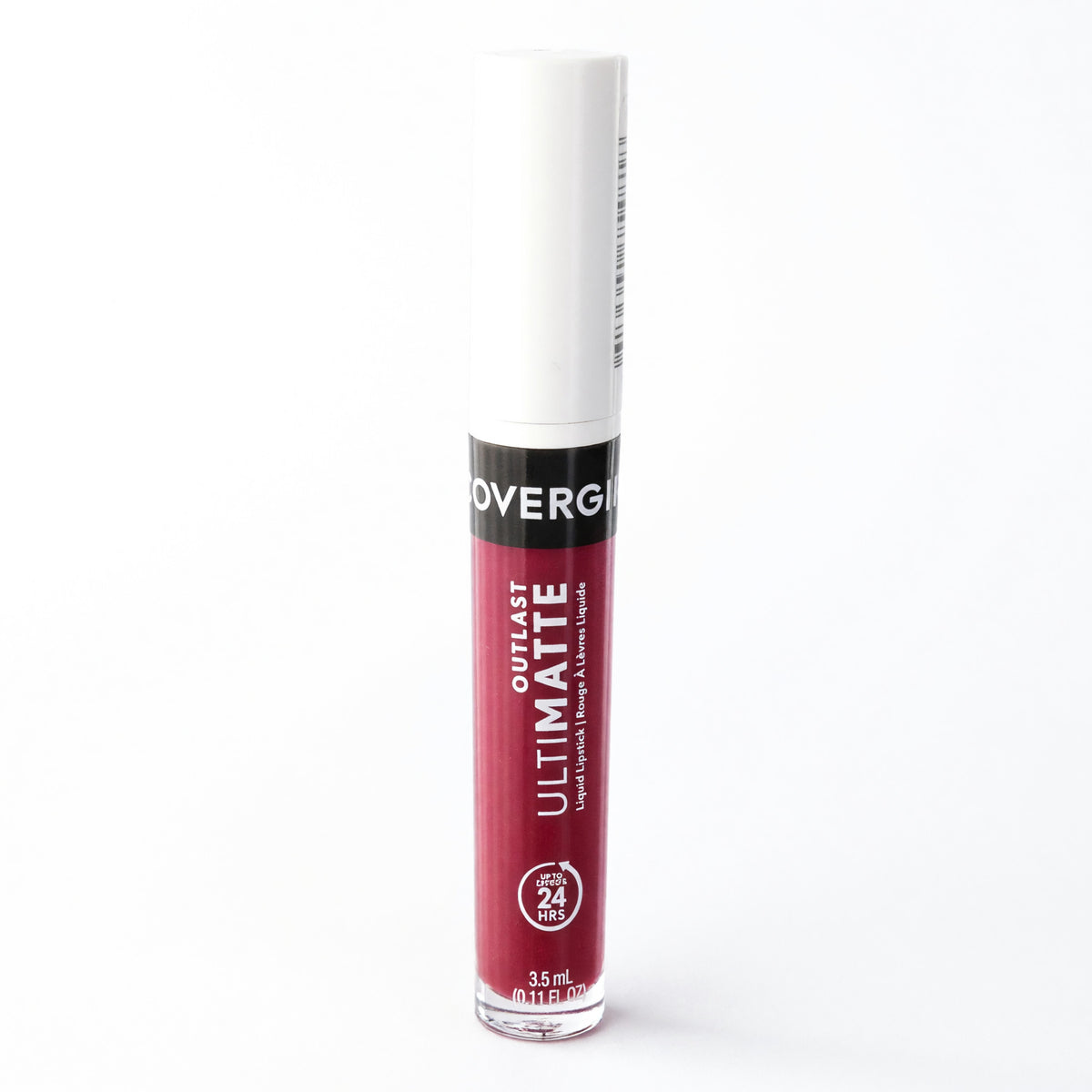 Covergirl Outlast Ultimatte liquid lip color, deep wine-burgundy shade in tube