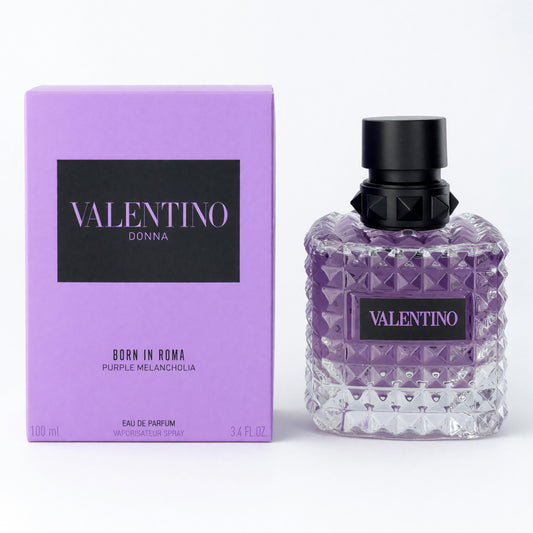 Valentino Donna Born in Roma purple perfume EDP spray bottle with box
