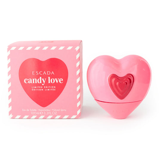 Pink heart-shaped EDP spray bottle with matching box, limited edition