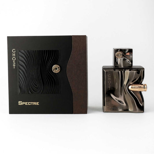 Men's eau de parfum spray with metallic bottle and black Spectre box, gift set