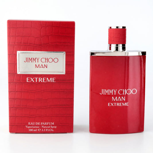 Men's Jimmy Choo Man Extreme eau de parfum spray bottle and red box, 100 ml