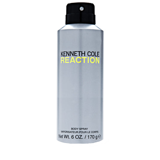 Men's body spray bottle with black cap; Kenneth Cole Reaction, 6 oz.