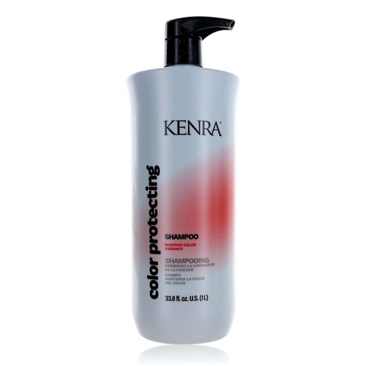 Kenra Color Protecting Shampoo by Kenra, 33.8 oz Shampoo bottle with black pump dispenser.