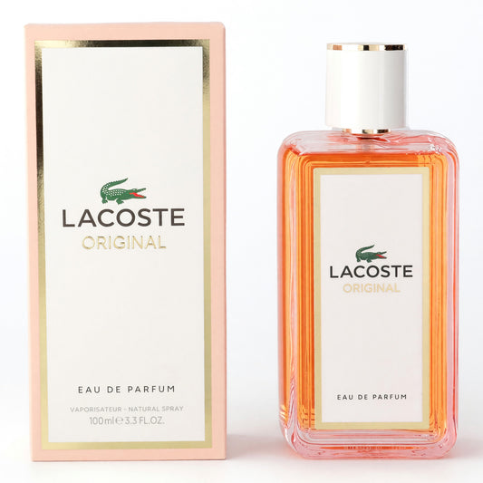 Lacoste Original women’s Eau de Parfum spray, orange glass bottle with matching box