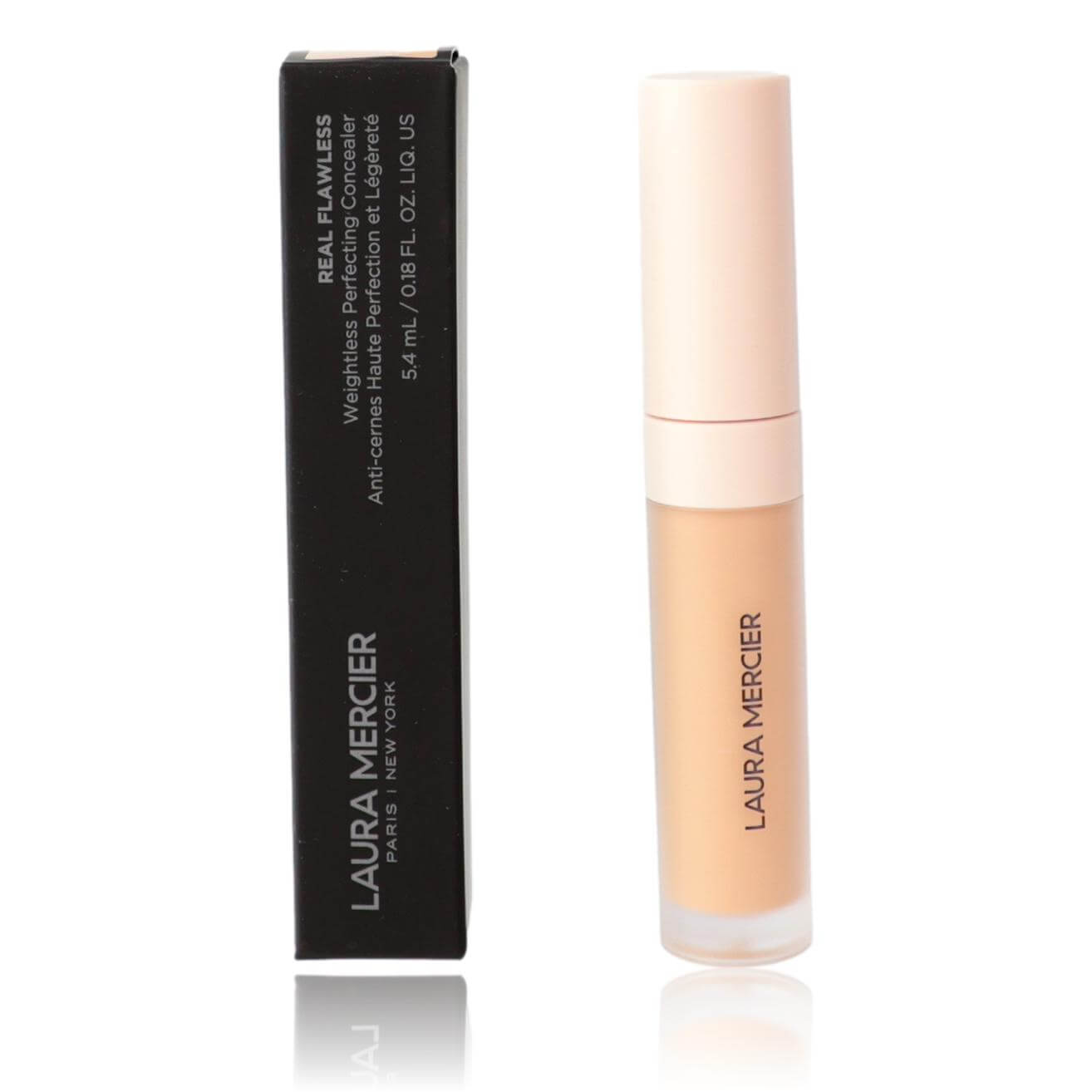 Weightless concealer tube and box, light beige shade, Laura Mercier Real Flawless 2W1
