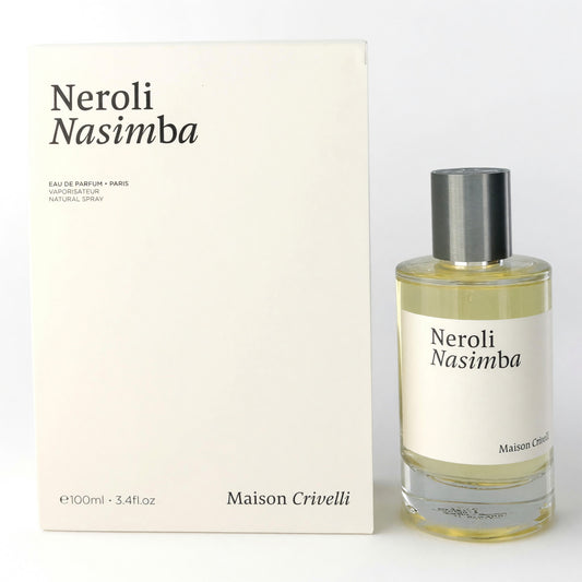 Perfume eau de parfum spray bottle with Neroli Nasimba label and matching box