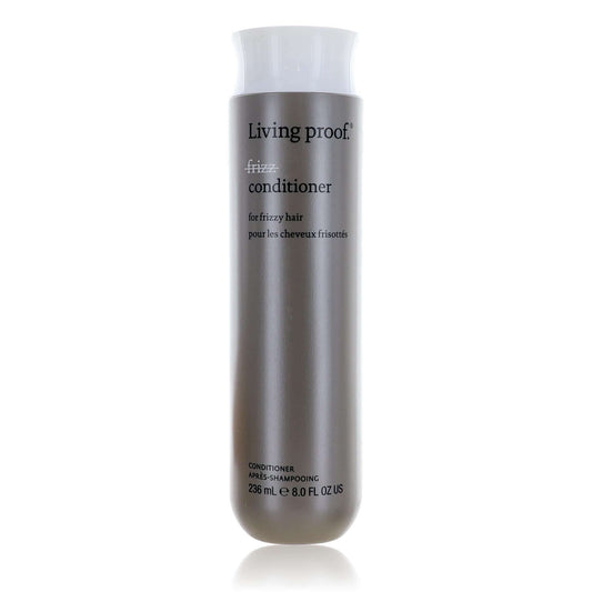 Living Proof No Frizz Conditioner bottle, gray label, clear cap