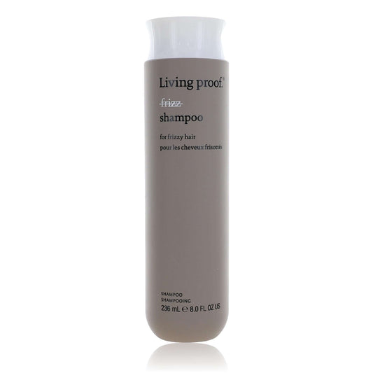 Living proof frizz shampoo bottle, 8.0 fl oz (236 mL), brown bottle with white cap