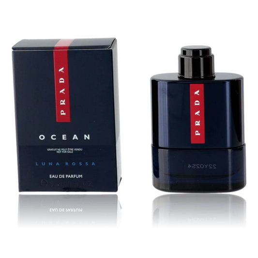 Prada Luna Rossa Ocean by Prada, 0.3 oz EDP Splash for Men in elegant packaging and bottle design.