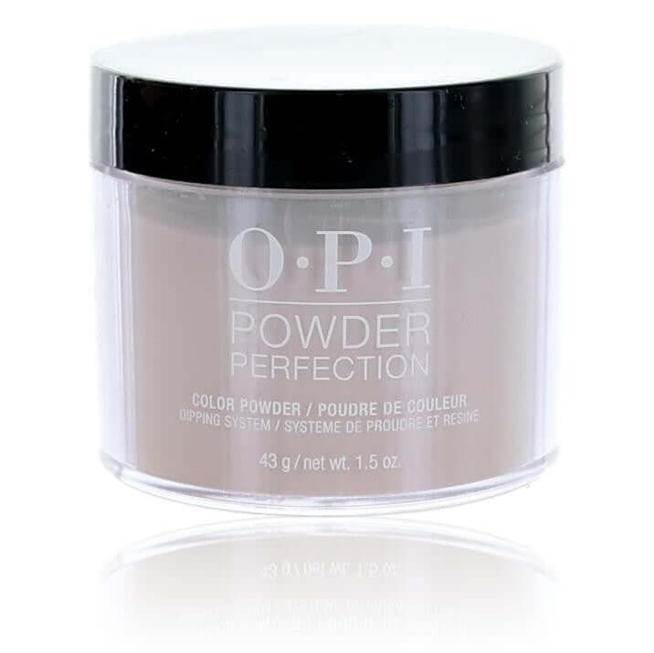 OPI Powder Perfection color dip powder in neutral, clear plastic jar with black lid