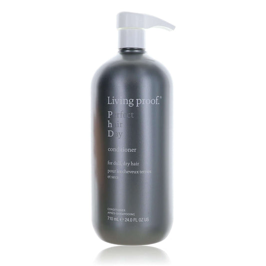 Living Proof Perfect Hair Day conditioner bottle with pump, dark gray, 24 oz