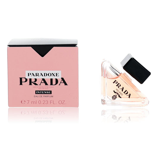 Prada Paradoxe Intense EDP splash for women with pink box and glass bottle, black cap