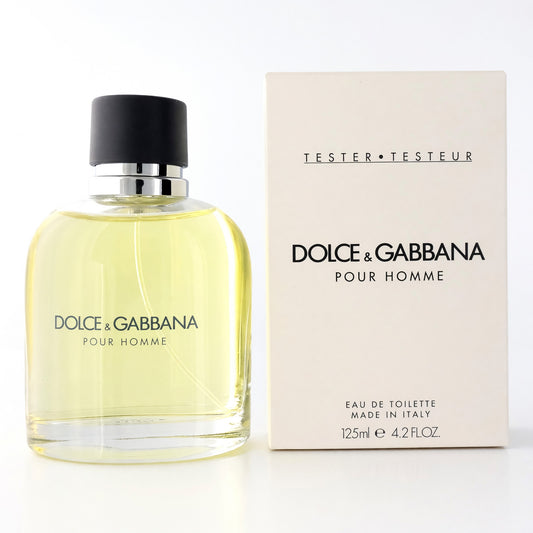 Men's Dolce&Gabbana Pour Homme EDT tester bottle with black cap, yellow liquid, with box