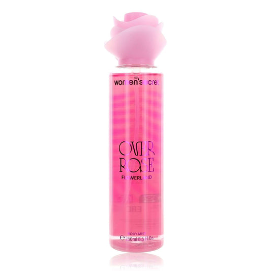 Women'Secret rose body mist in pink bottle with rose-patterned label and cap
