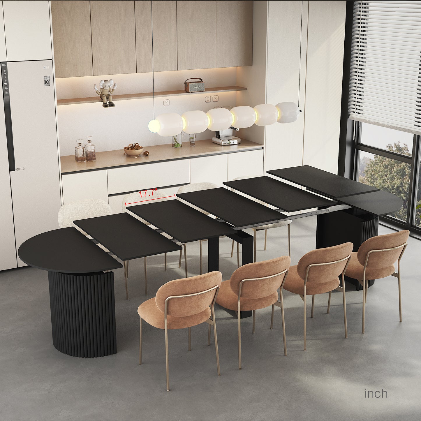 Extendable Foldable Dining Table - 1 to 10 People Expandable Table