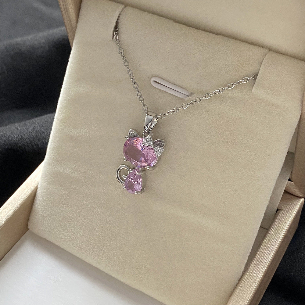 Titanium Steel Color-retaining Temperament Copper Micro Inlaid Zircon Flowers