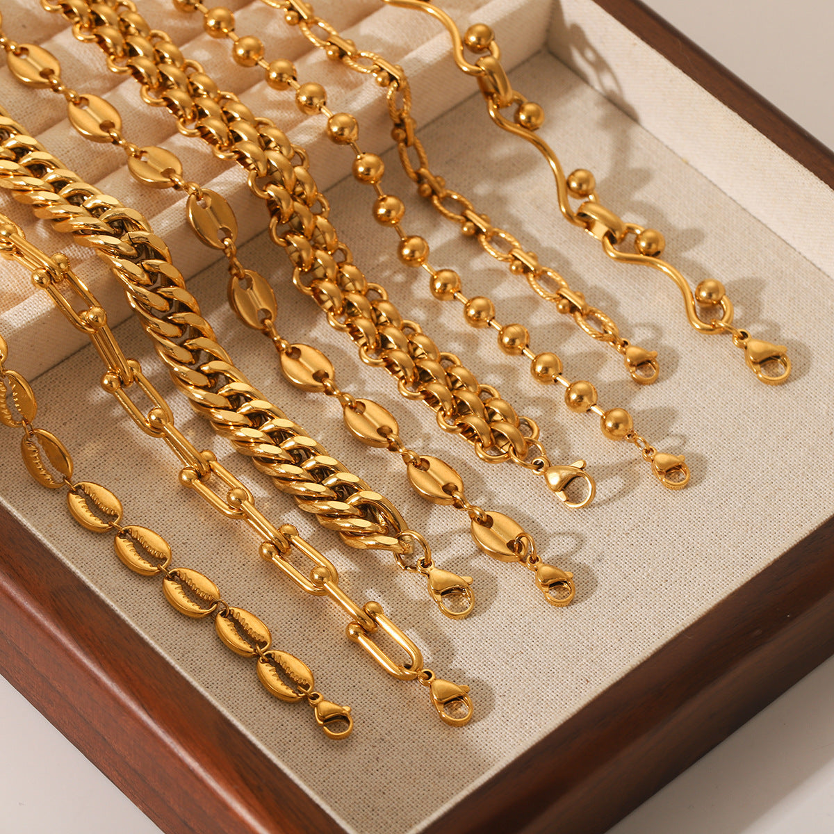 Fashion 18K Gold Plated Handmade Chain Ball Bead Chain