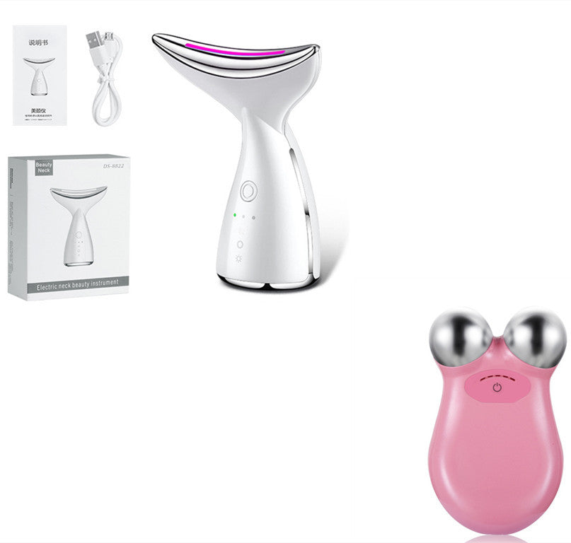 EMS Microcurrent Neck Face Beauty Device With 3 Colors LED Photon Therapy Skin Tighten Reduce Double Chin Face Lifting Devices - Ectron Online