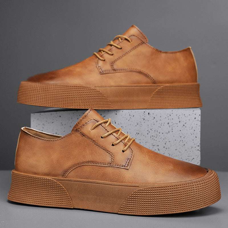Lace-up Platform Korean Casual Shoes Retro Men's Shoes Board Shoes