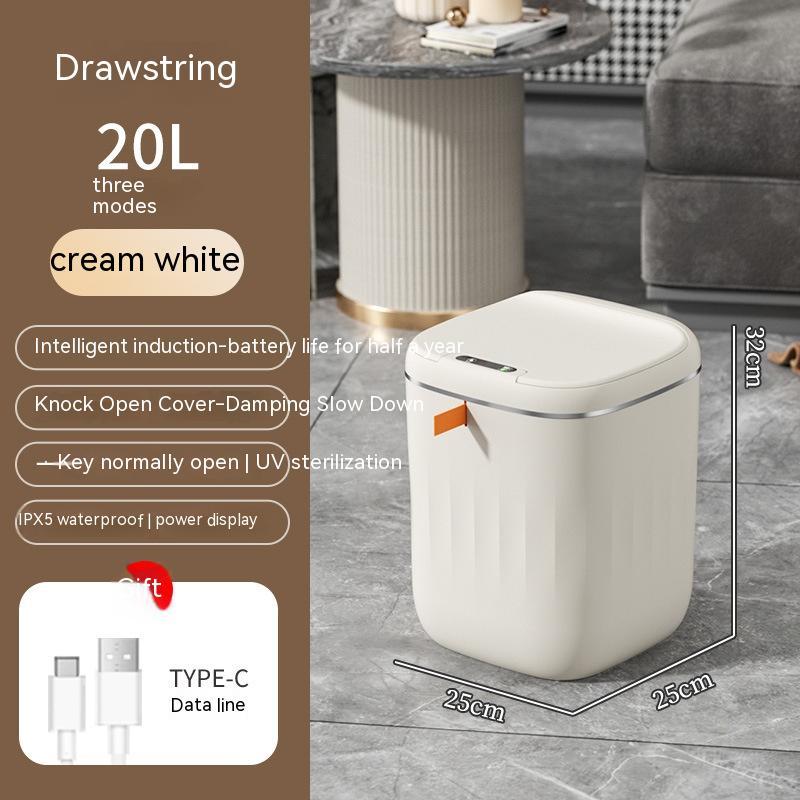 Smart Trash Can With Lid For Bedroom And Living Room Kitchen Storage Box Trash Can Induction Small Car Box Automatic Smart Dustbin Smart Trash Bin - Ectron Online