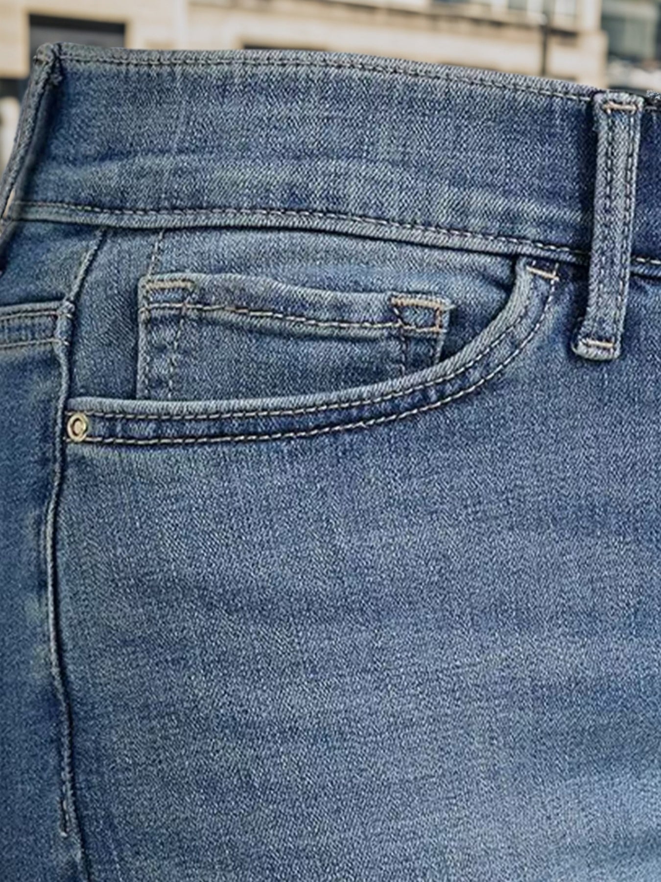 Women's High-Waisted Slim Straight Jeans
