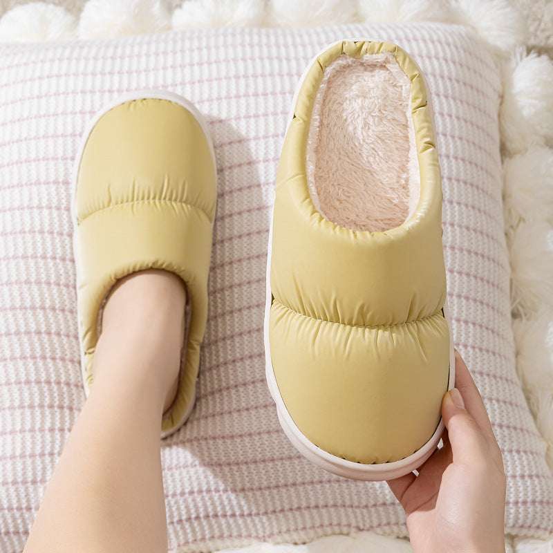 Down Cotton Slippers – Winter Warm Non-slip House Shoes for Couples New Down Cotton Slippers Women Couple Wi | Ectron Online