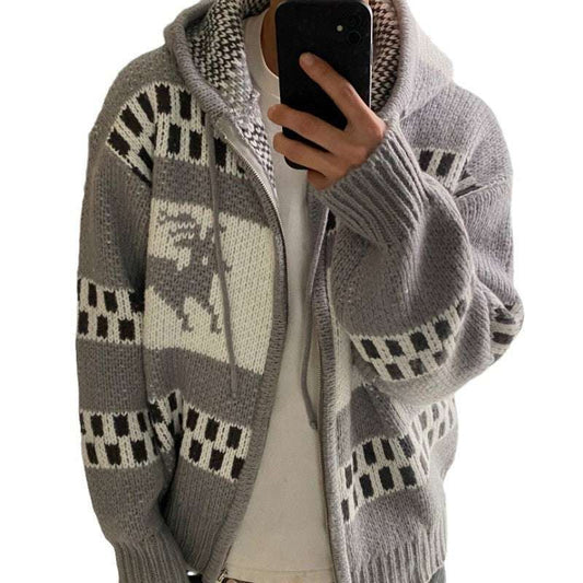 Jacquard Christmas Knitted Cardigan with Zipper - Idle Style Jacquard Christmas Zipper Idle Style Car | Ectron Online