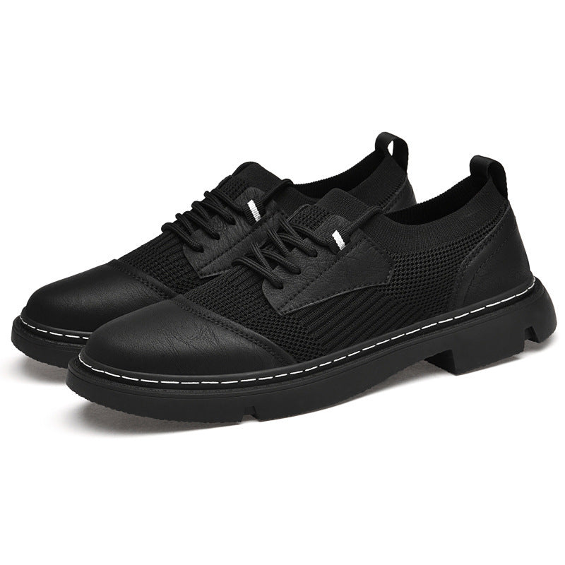 Casual Flying Woven Leather Shoes