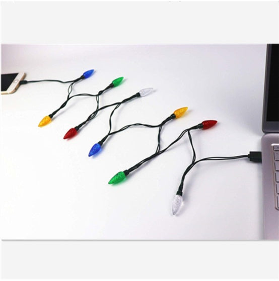 Merry Christmas Light Led Usb Charging Cable Charger Cord With LED Lights For Room Decoration Night Light Micro USB Type-C Port - Ectron Online